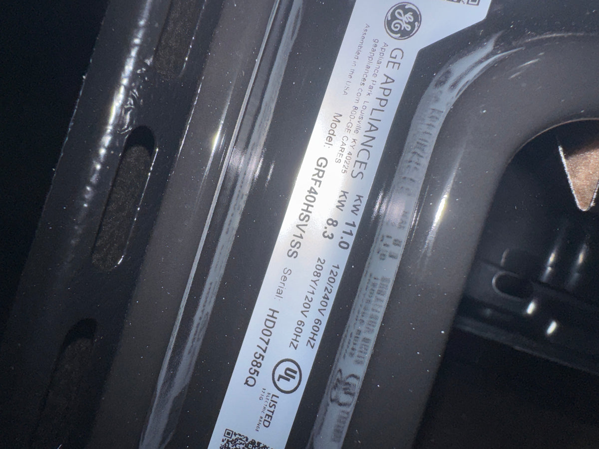 GE Electric Range Model#GRF40HSV1SS Serial#HD077585Q (HD911)