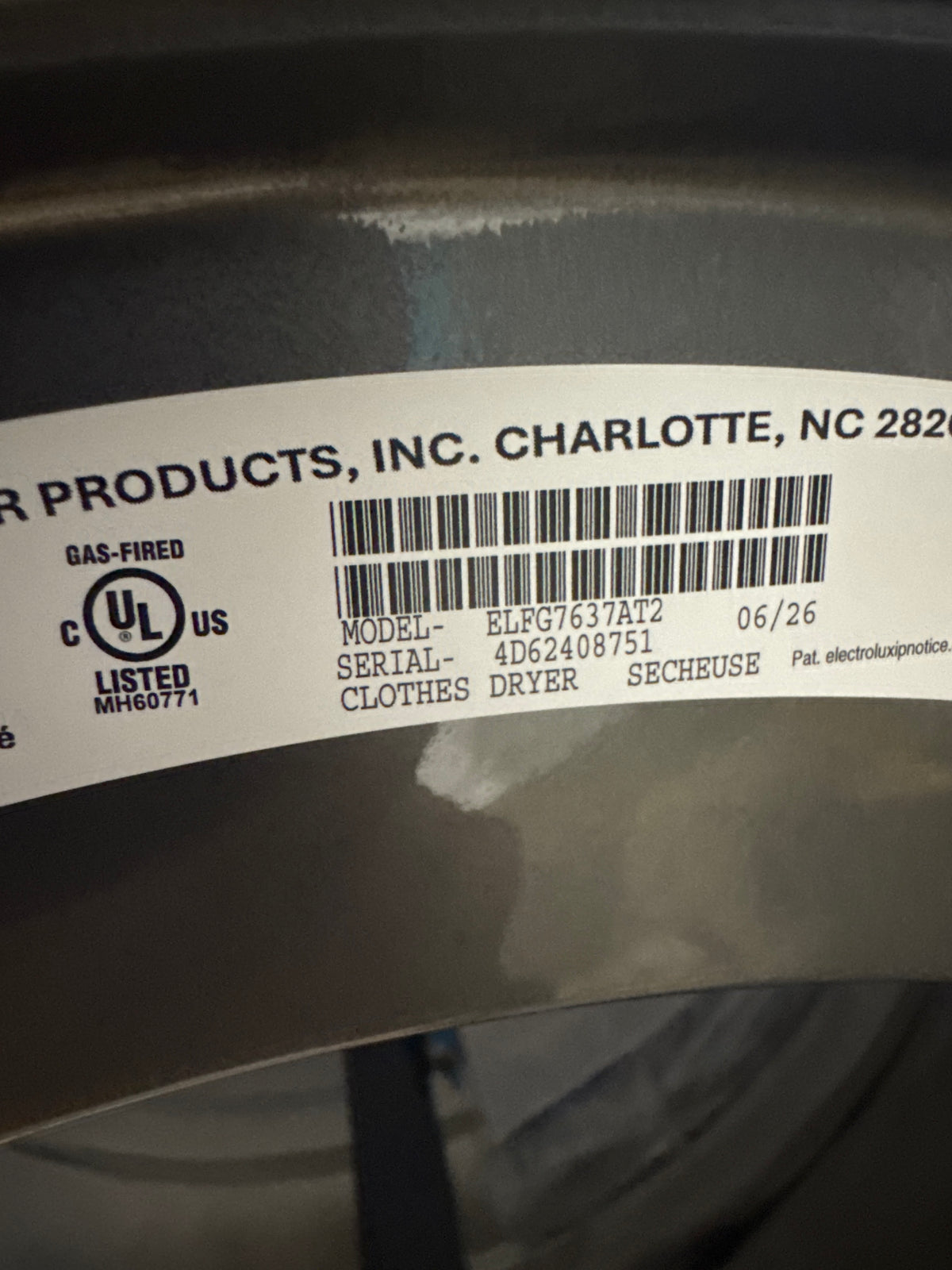 Electrolux 8.0cu.ft GAS Dryer Model#ELFG7637AT2 (67)