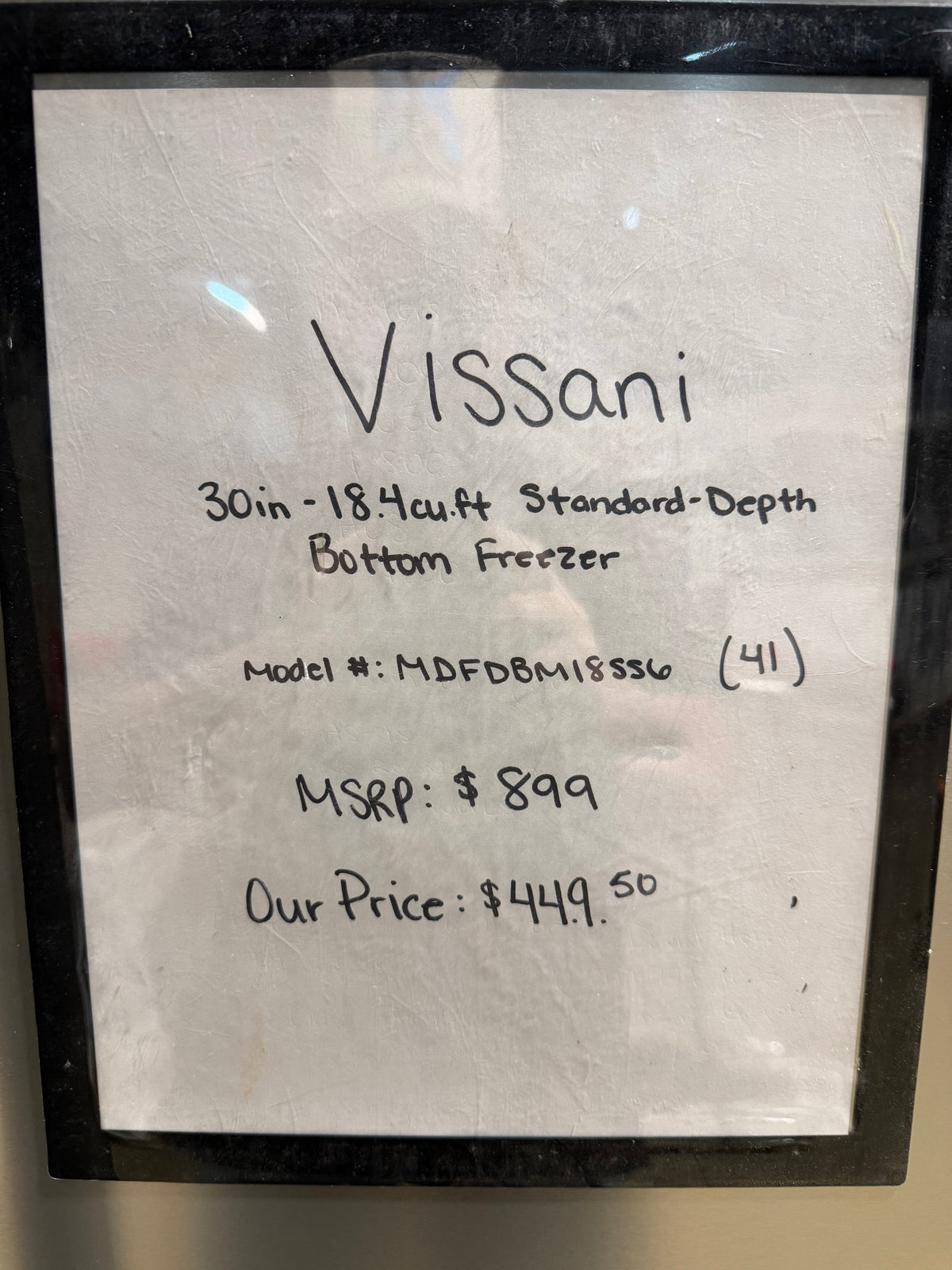 Vissani 30" French Door Refrigerator Model #MDFDBM18SS6 (41)