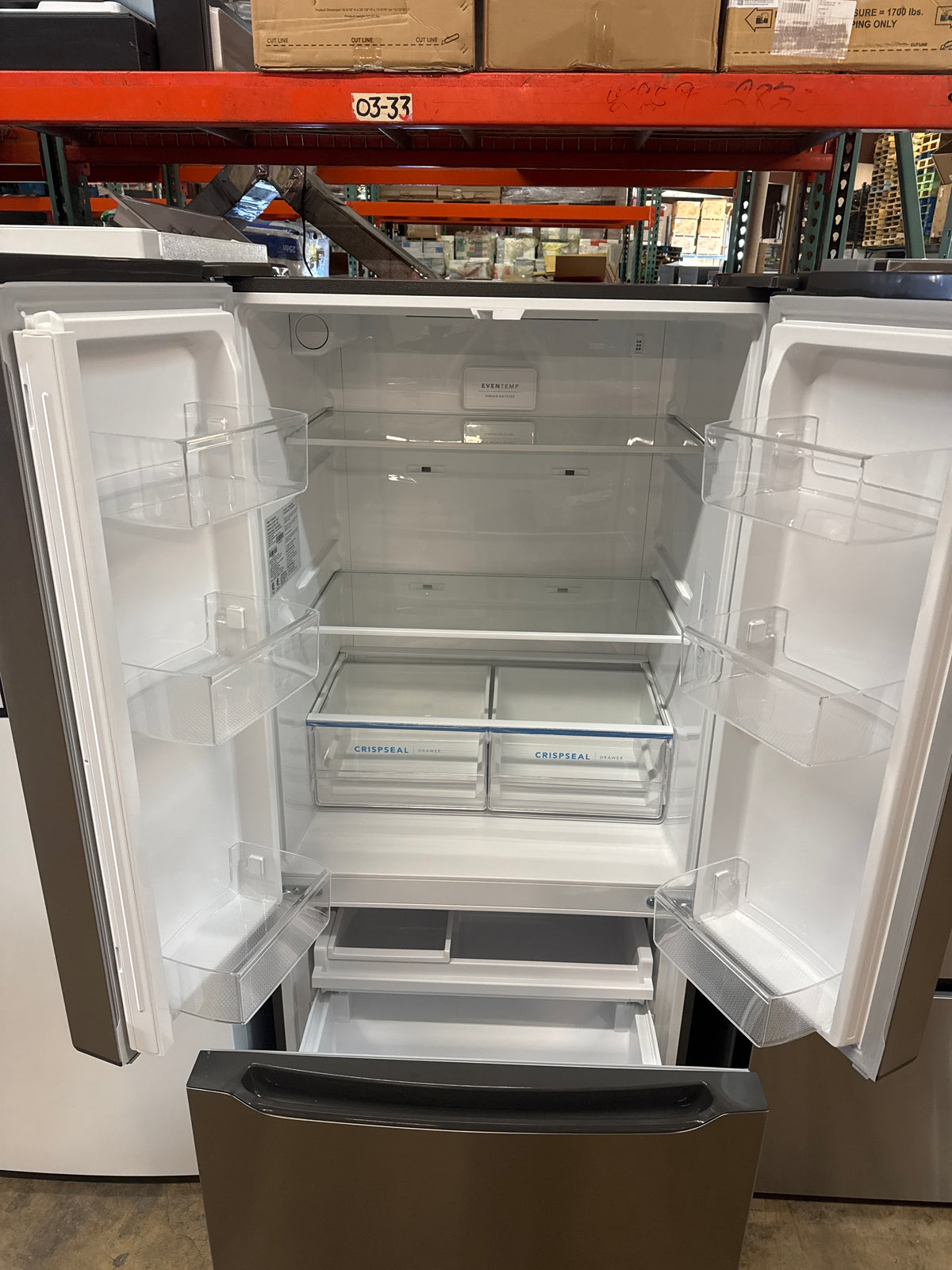 Frigidaire 33in French Door Refrigerator Model#FRFG2033AV Serial#8A60400754 (07)