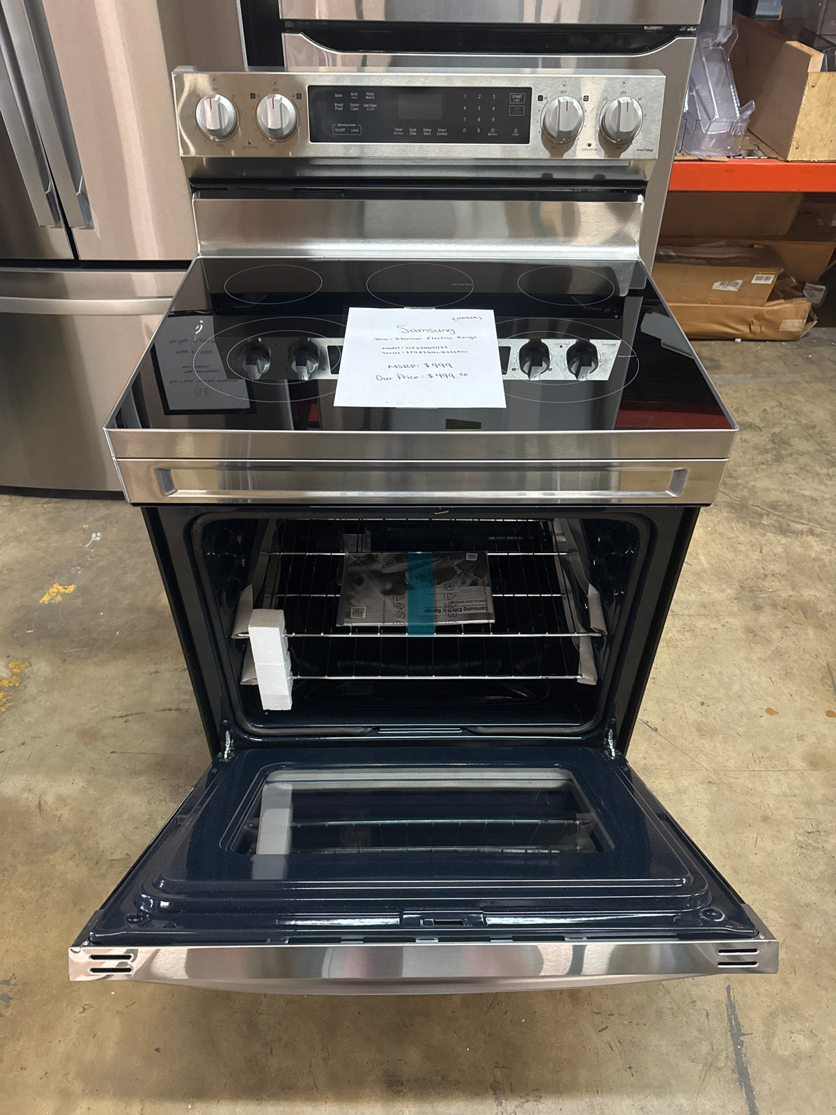 Samsung 30in Electric Range Model#NE63A6311SS Serial#0J4A7DAL10225W (HD929)