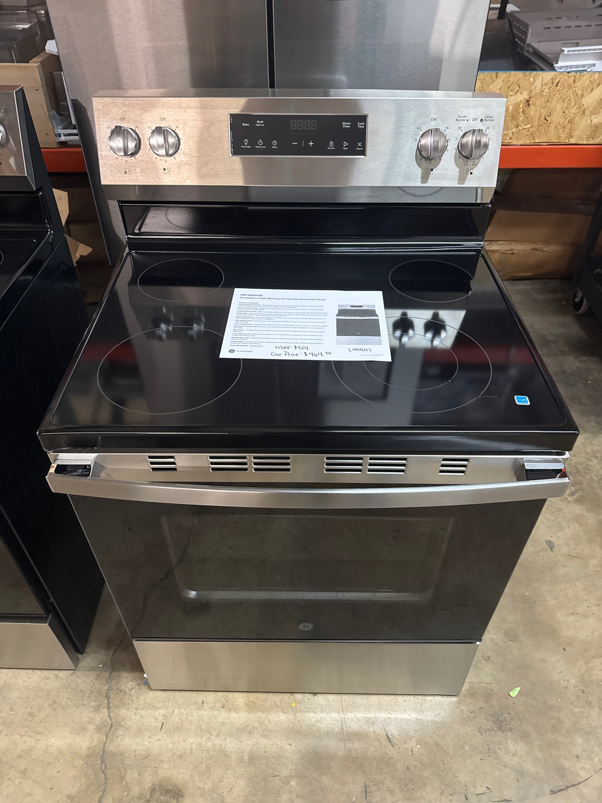 GE Electric Range Model#GRF40HSV1SS Serial#HD077585Q (HD911)