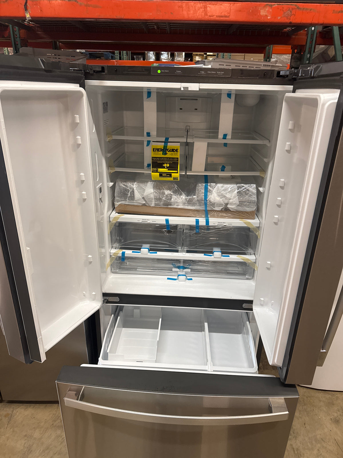 GE 36in French Door Refrigerator Model#GNE27JYMYFFS Serial#MD394181 (HD942)