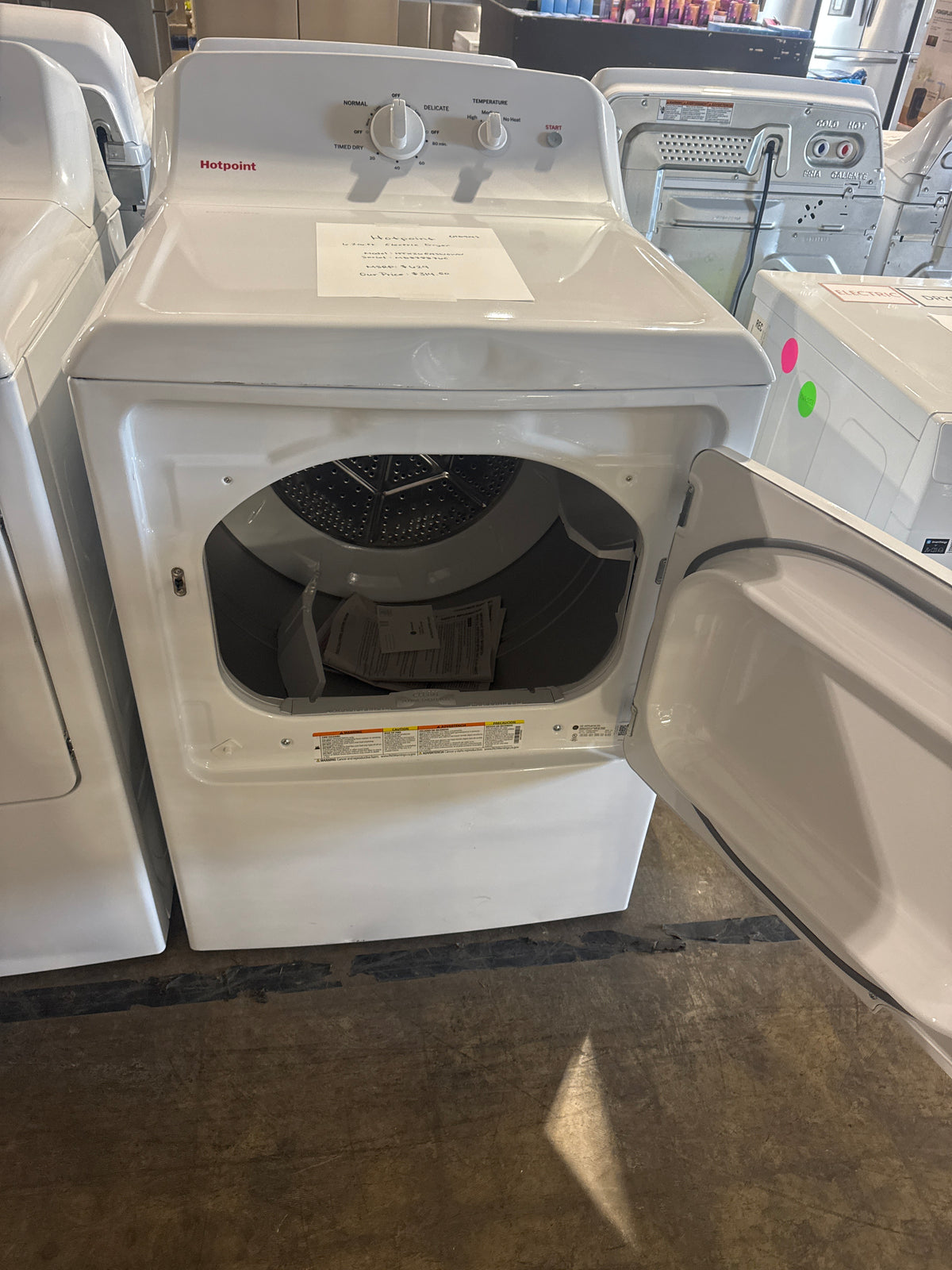 Hotpoint 6.2cu.ft Electric Dryer Model#HTX26EASW0WW Serial#MD878876C (HD914)