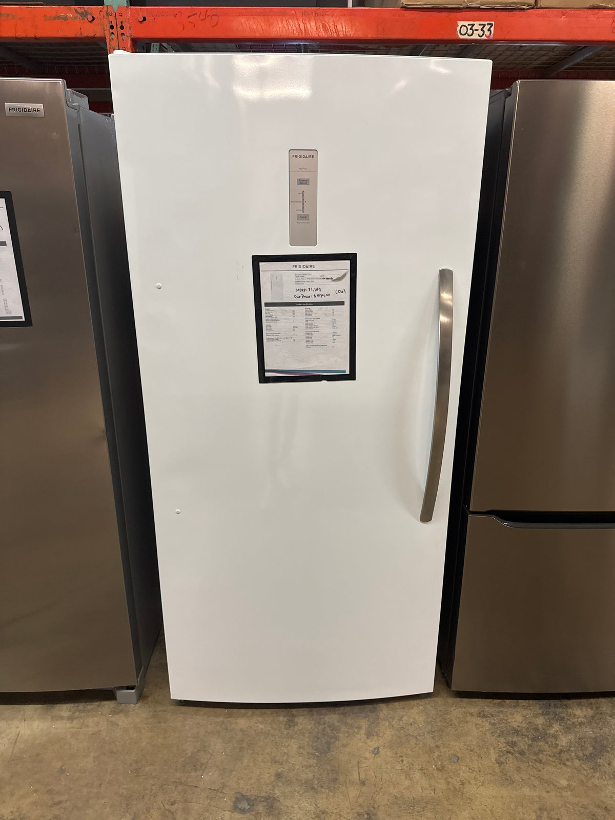 Frigidaire 20cu.ft Upright Freezer Model#FFUE2024AWG Serial#BB54602797 (06)