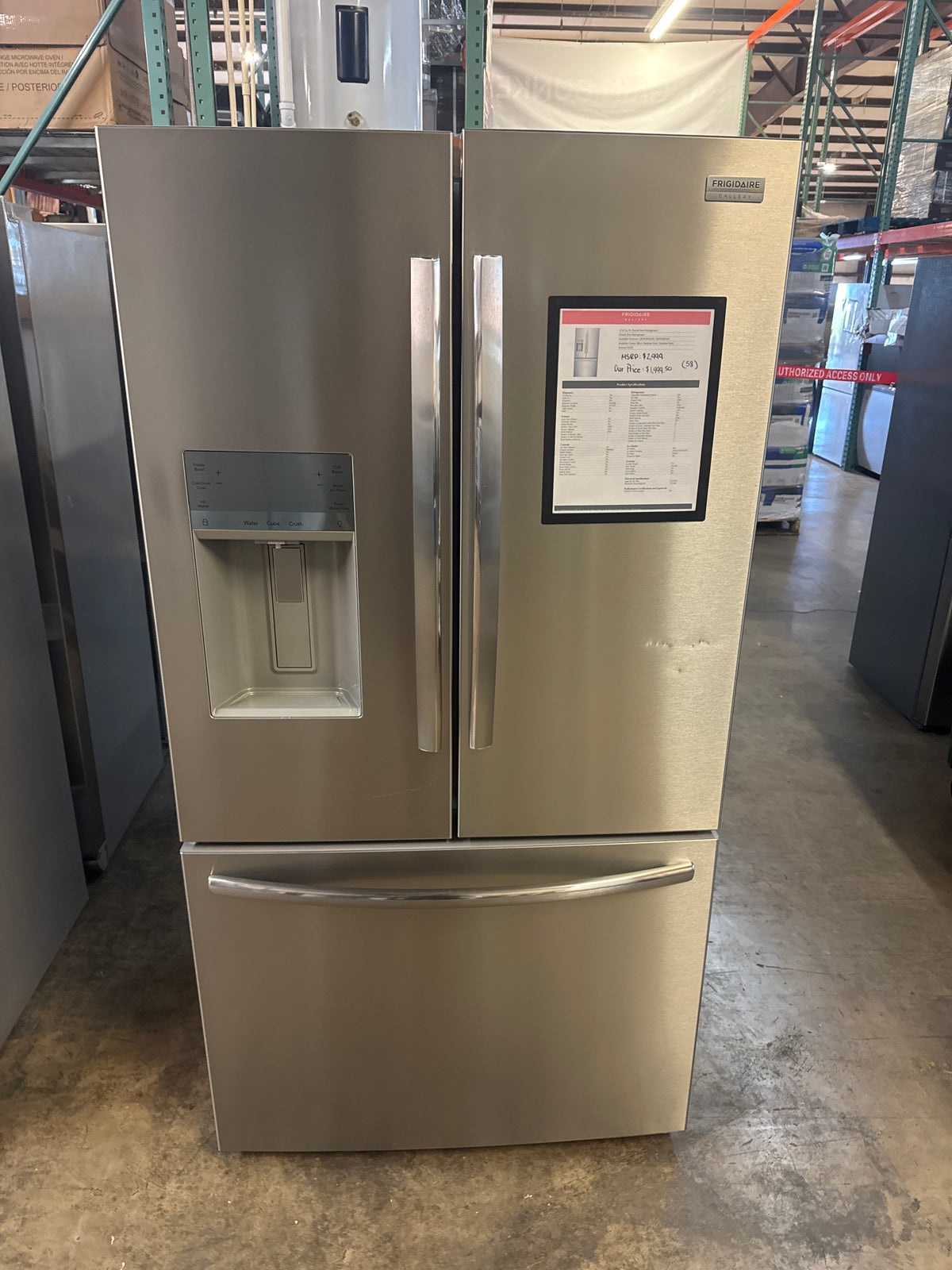 Frigidaire Gallery 36in French Door Refrigerator Model#GRFS2853AFM Serial#4A62805222 (58)