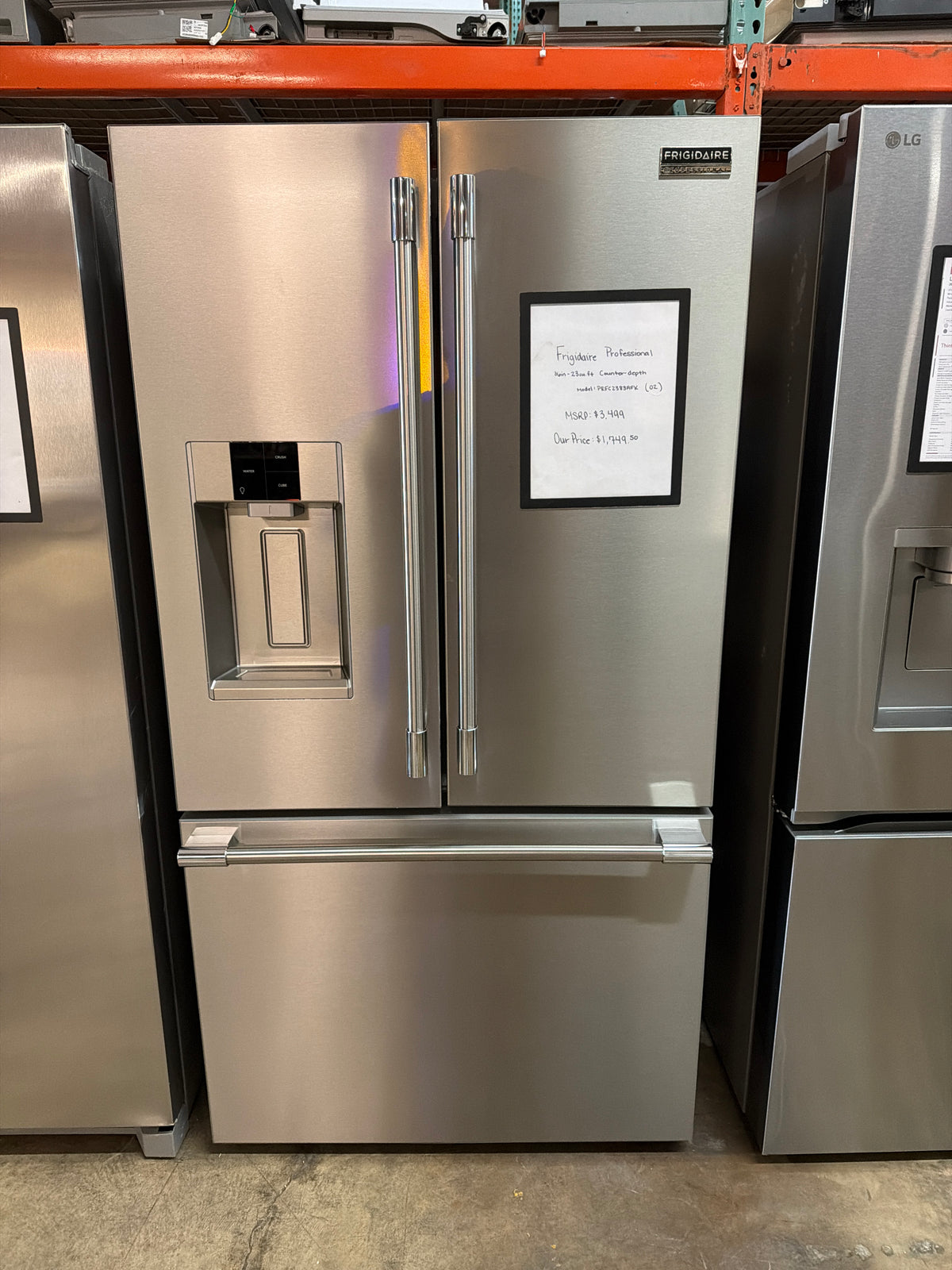 Frigidaire Professional 36” French Door Refeigerator Model #PRKC2383AFK  Serial #4A62402624 (02)