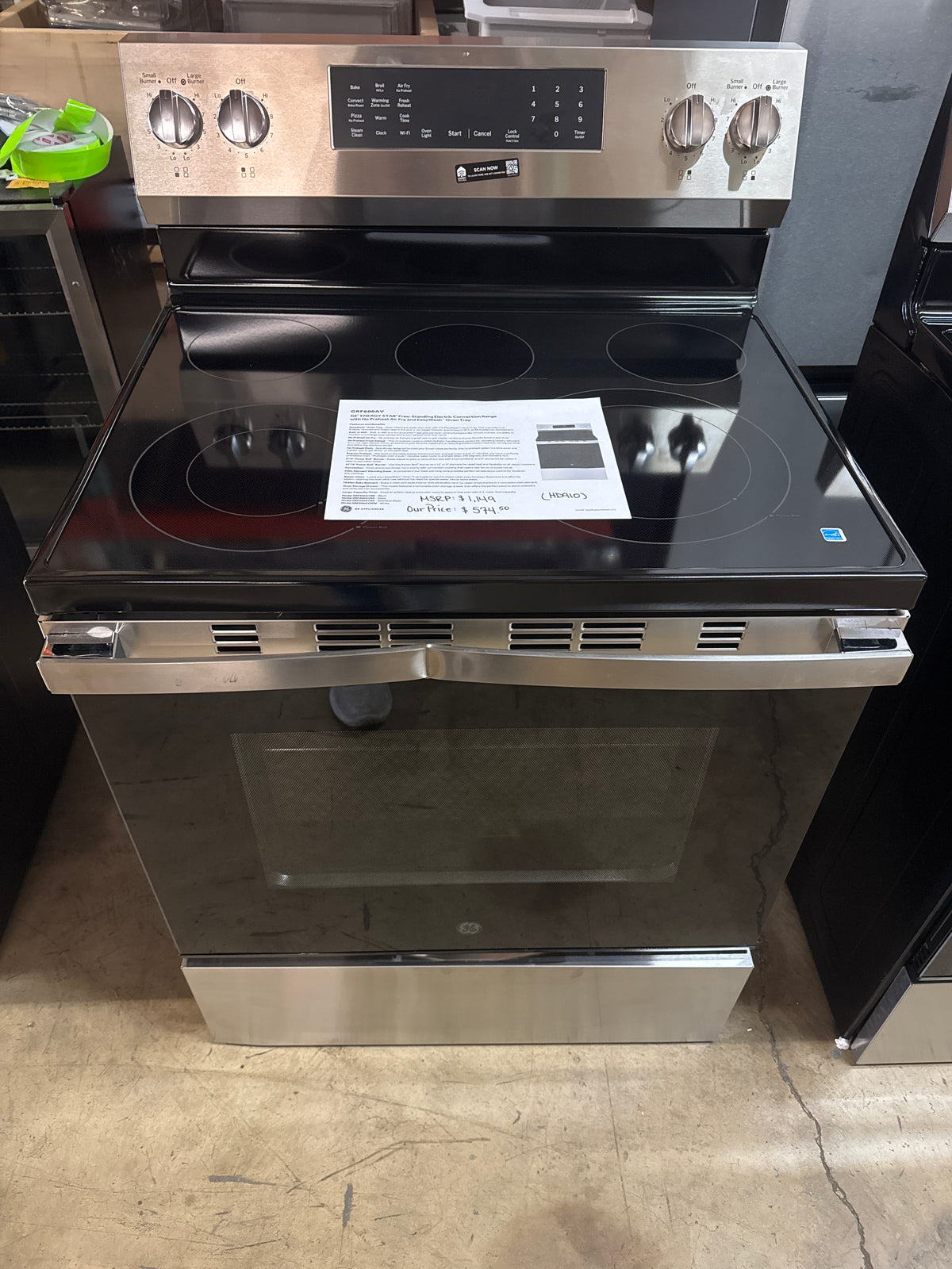 GE Electric Range Model#GRF600AV2SS Serial#MD135808Q (HD910)