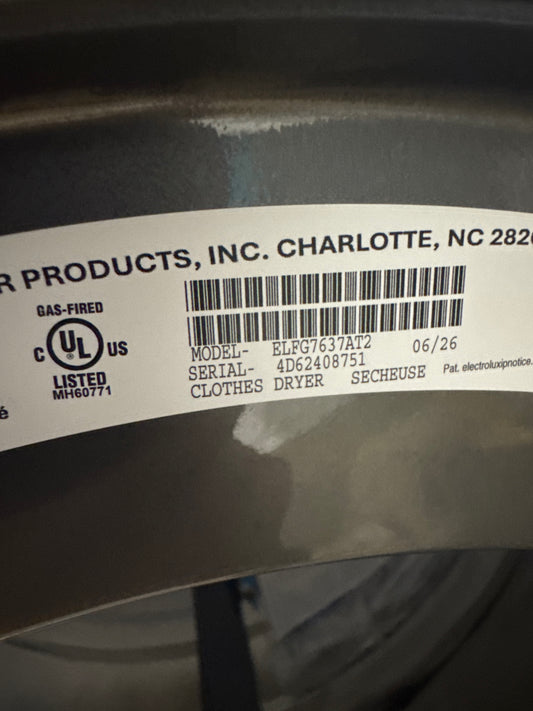 Electrolux 8.0cu.ft GAS Dryer Model#ELFG7637AT2 (67)