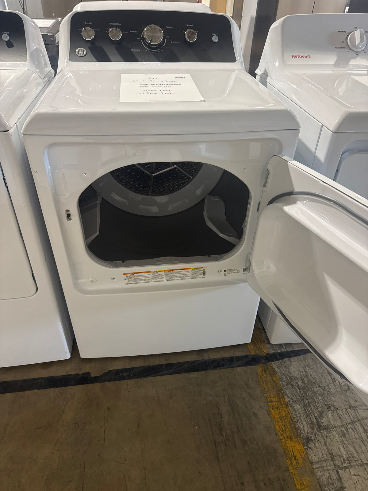 GE 7.2cu.ft Electric Dryer Model#GTD48EASWOWB Serial#RD501978C (HD915)