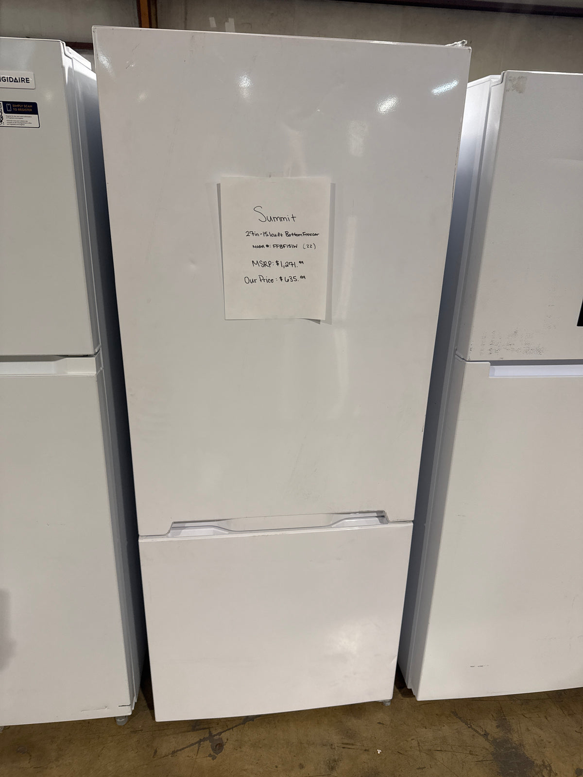 Summit 27in Bottom Freezer Refrigerator Model#FFBF151W (22)
