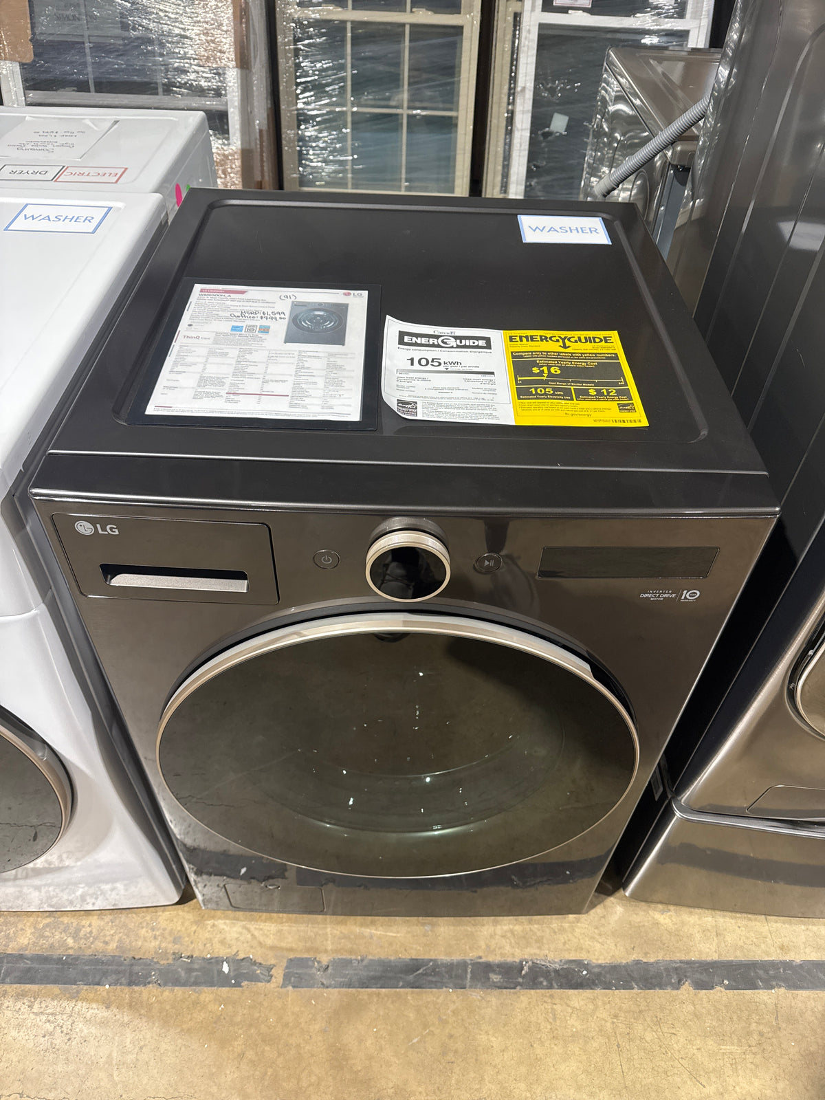 LG 5.0cu.ft Front Load Washer Model#WM6500HBA Serial#603VWRG36566 (91)