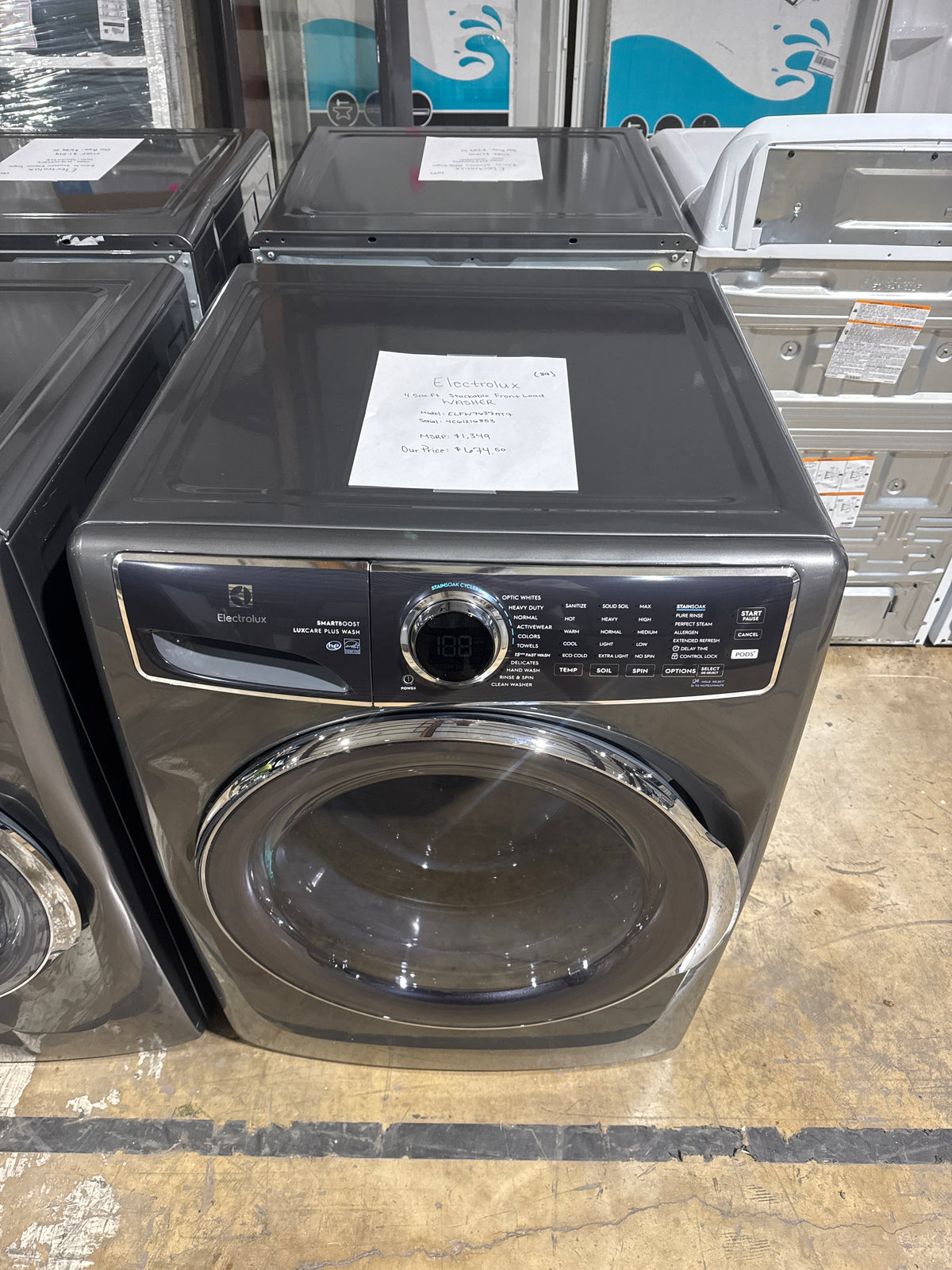 Electrolux 4.5cu.ft Front Load Washer Model#ELFW7637AT7 Serial#4C61216853 (89)