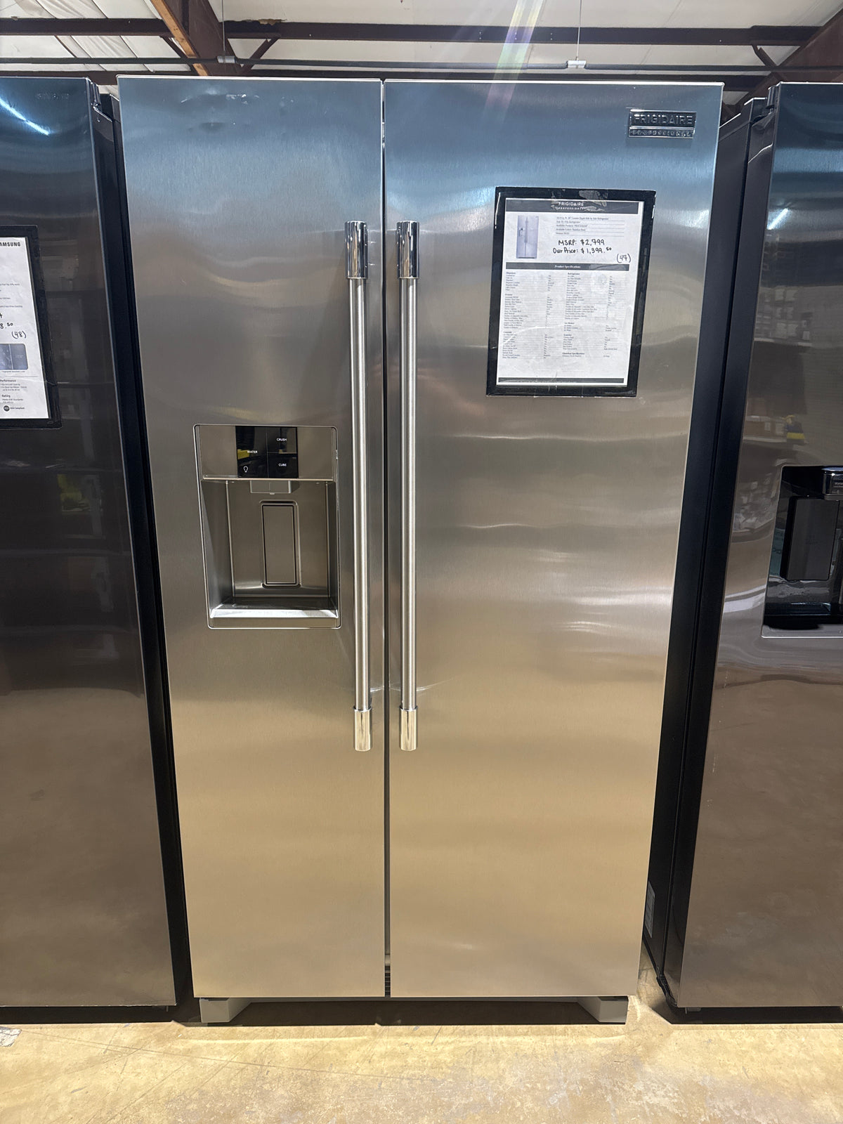 Frigidaire Professional 36in Side by Side Refrigerator Model#PRSC2222AFB Serial#4A60308623 (47)