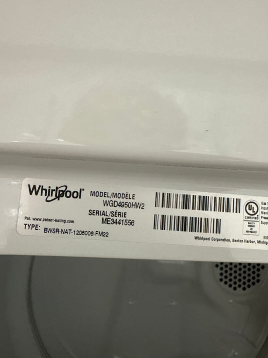 Whirlpool 7.0cu.ft GAS Dryer Model#WGD4950HW2 Serial#ME3441556 (70)