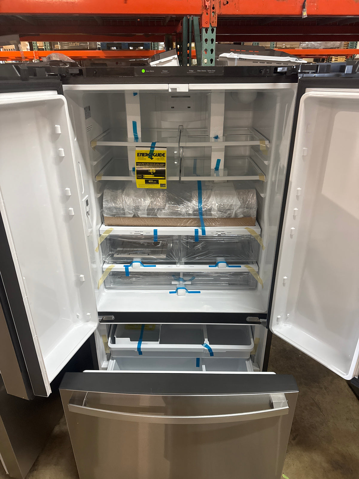 GE 36in French Door Refrigerator Model#GNE27JYMYFFS Serial#MD378121 (HD921)