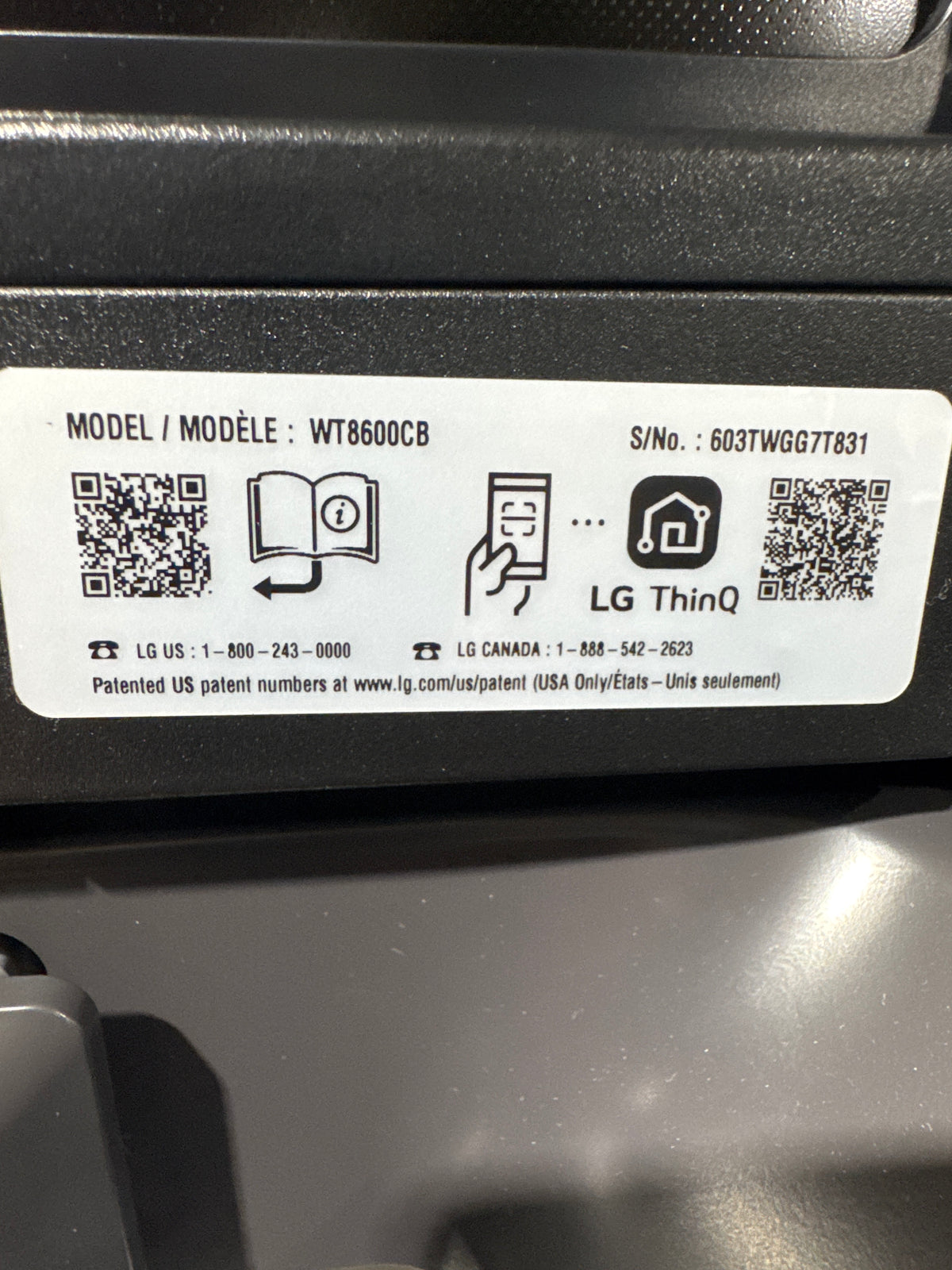 LG 5.5fu.ft Top Load Washer Model#WT8600CB Serial#603TWGG7T831 (85)