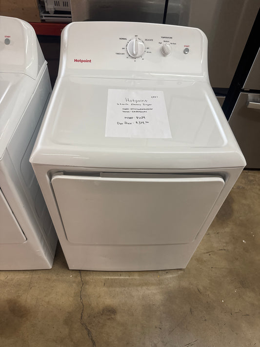 Hotpoint 6.2cu.ft ELECTRIC Dryer Model#HTX26EASW0WW Serial#ZA554269C (P13)