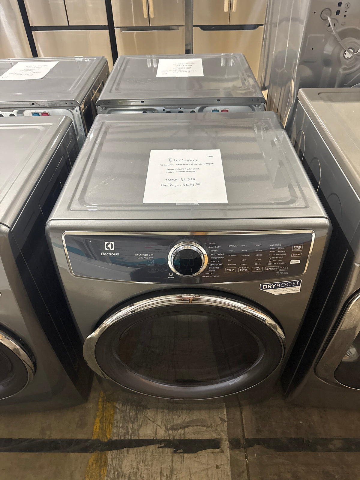 Electrolux 8.0cu.ft ELECTRIC Dryer Model#ELFE7637AT2 Serial#4D61310828 (96)