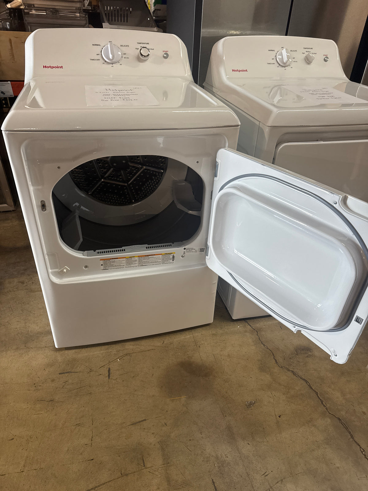 Hotpoint 6.2cu.ft ELECTRIC Dryer Model#HTX26EASW0WW Serial#SA893214C (P12)