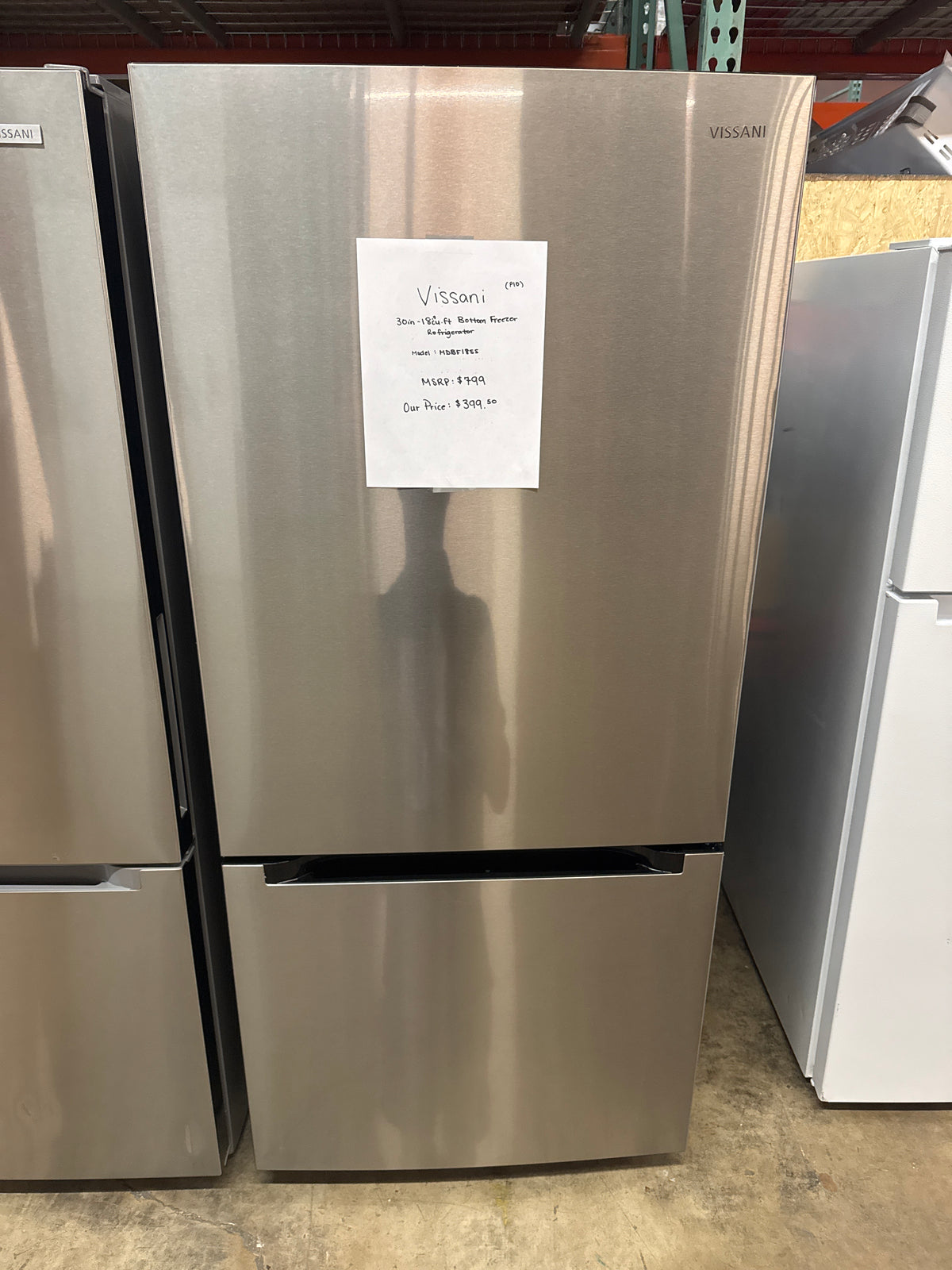 Vissani 30in Bottom Freezer Refrigerator Model#MDBF18SS (P10)