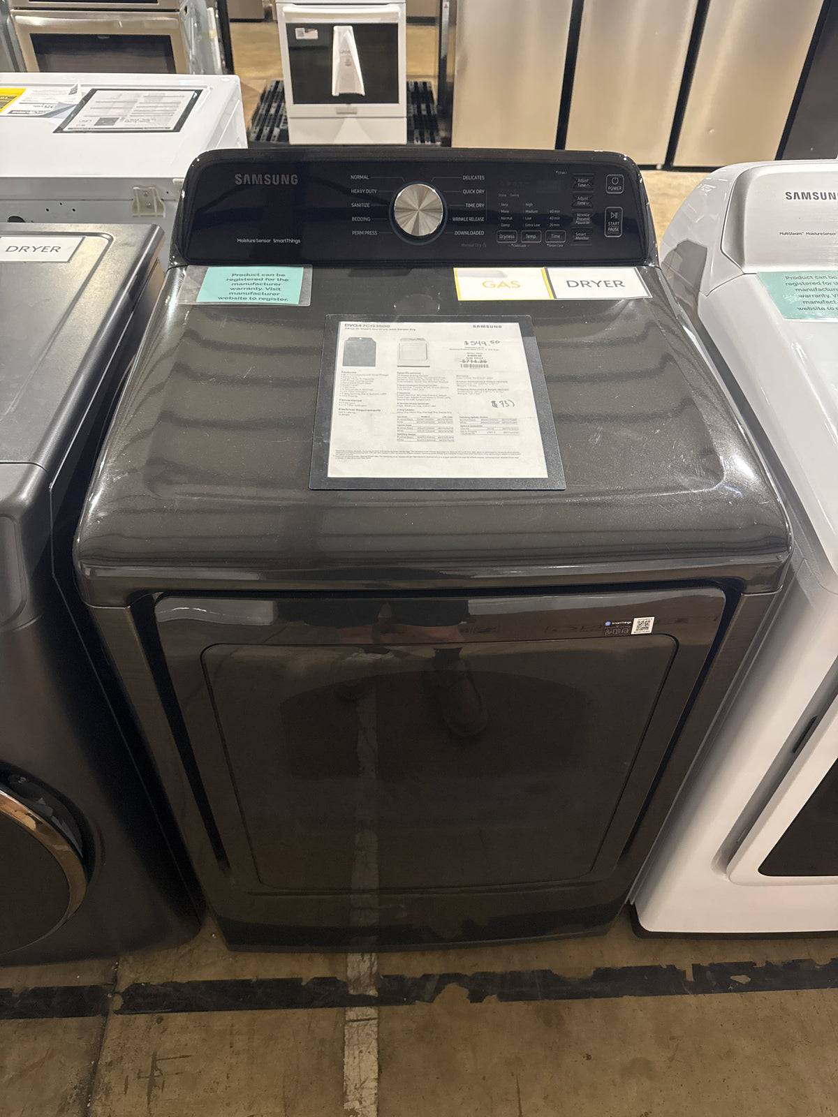 Samsung 7.cu.ft GAS Dryer Model#DVG47CG3500V Serial# 0BV65BCY701204N (73)