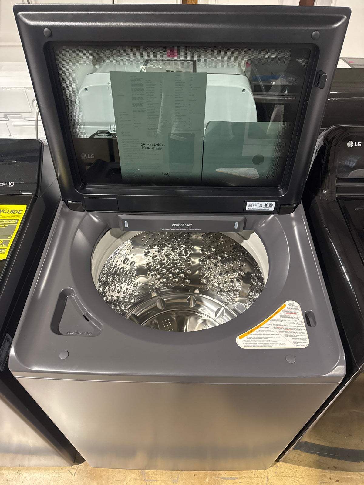 LG 5.5cu.ft Top Load Washer Model#WT8600CB Serial#604TWGG5L439 (84)