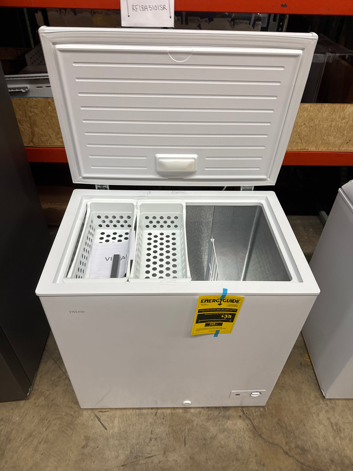 Vissani 7.0cu.ft Manual Defrost Chest Freezer Model#DCM7QWBWW Serial#LD236975(P03)