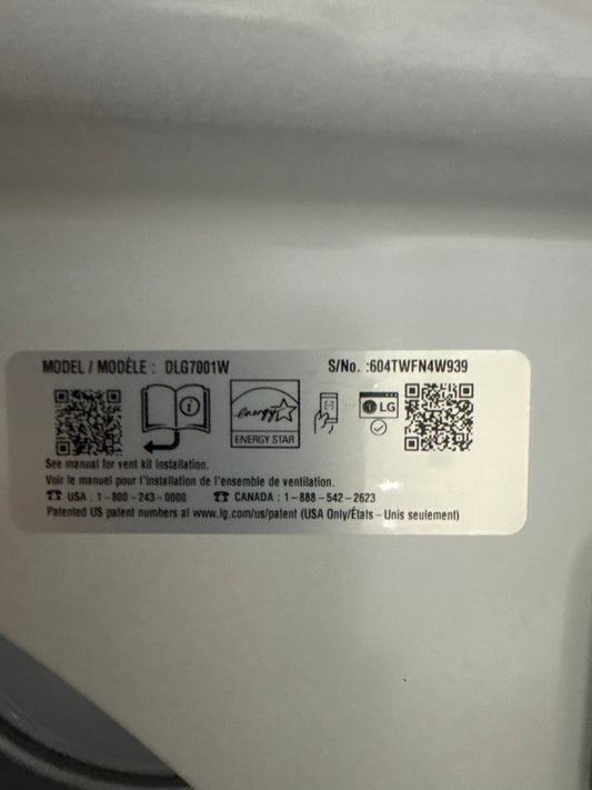 LG 7.3cu.ft GAS Dryer Model#DLG7001W Serial#604TWFN4W939 (71)