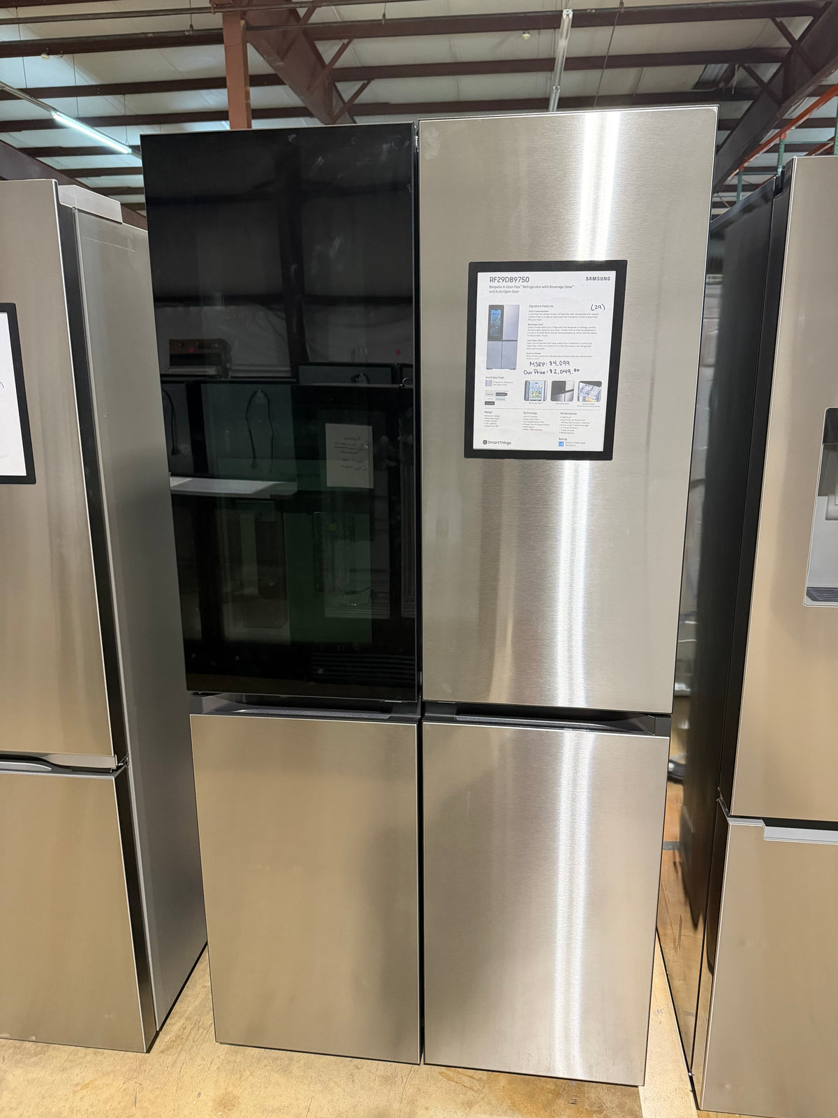 Samsung Bespoke 36" 4 Door Refrigerator Model #RF29DB9750  Serial #1MZC43AX100213M (29)