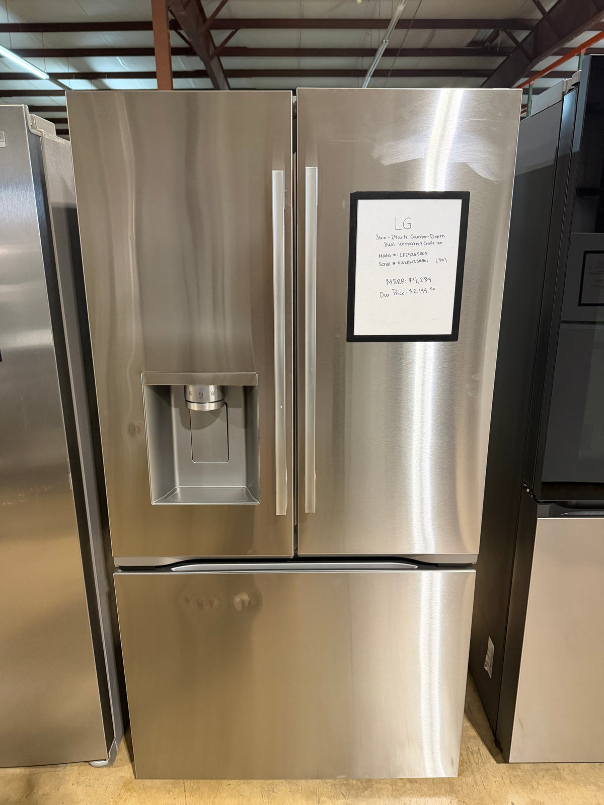 LG 36" French Door Refrigerator Counter Depth Model #LF2426530S  Serial #510KRWZ5R801 (30)