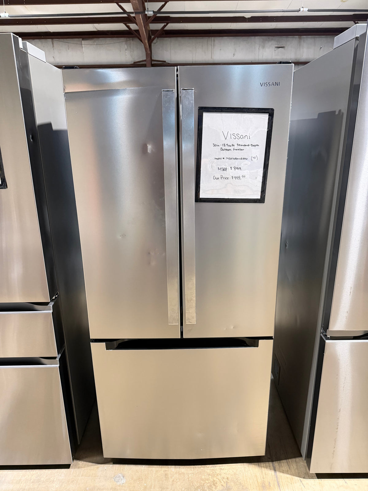 Vissani 30" French Door Refrigerator Model #MDFDBM18SS6 (41)